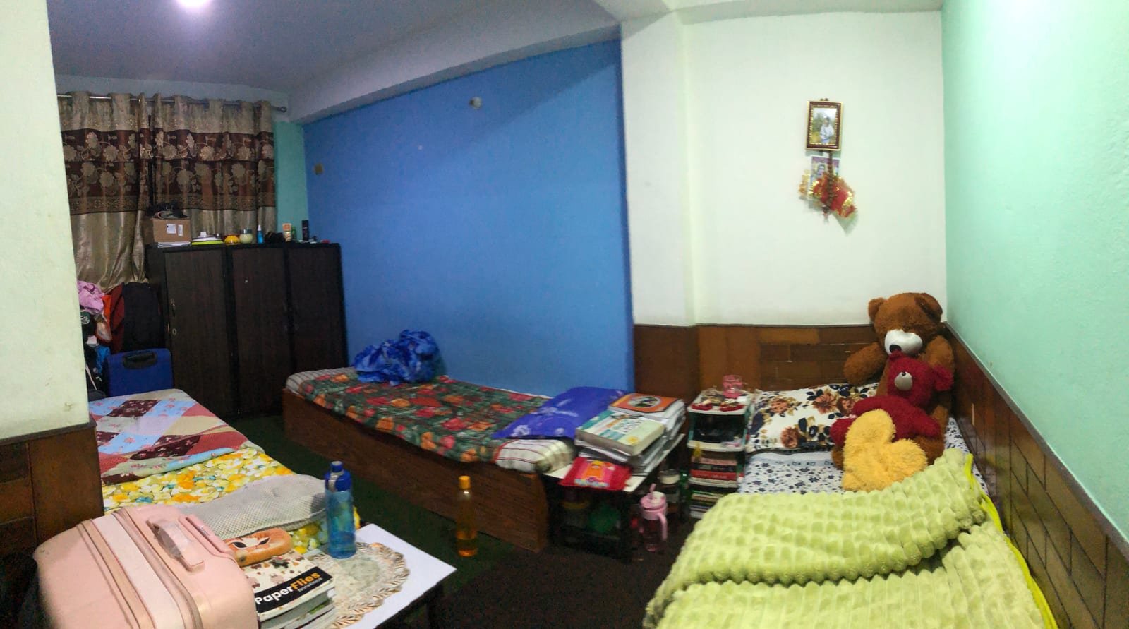 Comfortable hostel room with modern amenities